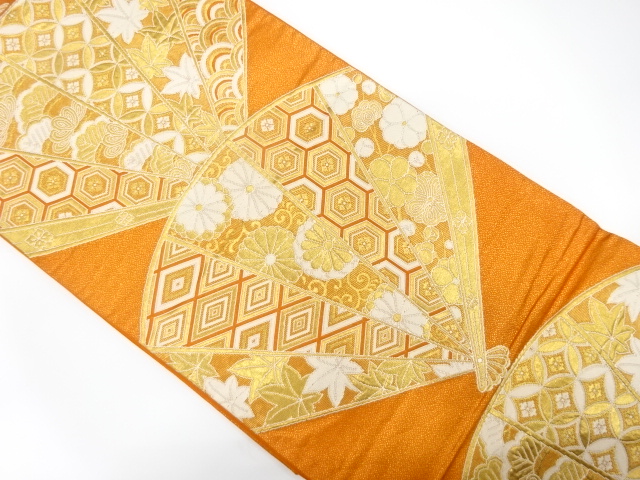JAPANESE FUKURO OBI / WOVEN FLOWER ARABESQUE